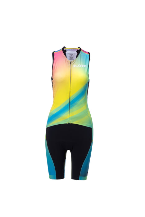 Playtri Women's Sleeveless Tri Suit Rainbow