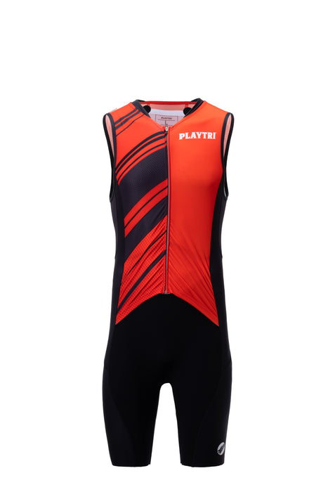 Playtri Men's Sleeveless Tri Suit Black/Red