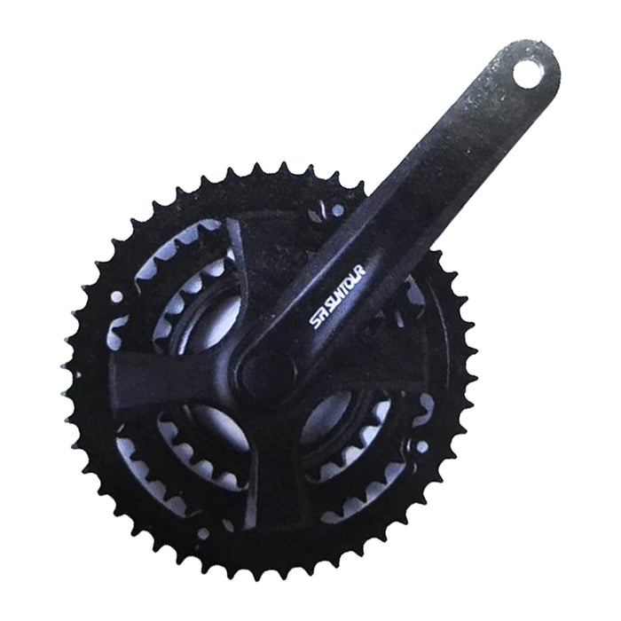 SR Suntour XCC Crankset, 170mm, 42/34/24, 122 JIS SQR TPR, Black