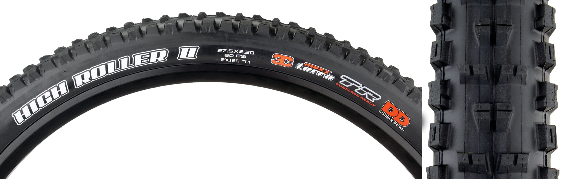 Maxxis High Roller II Tire - 27.5 x 2.3, Tubeless, Folding, Black, 3C Maxx Terra, DD