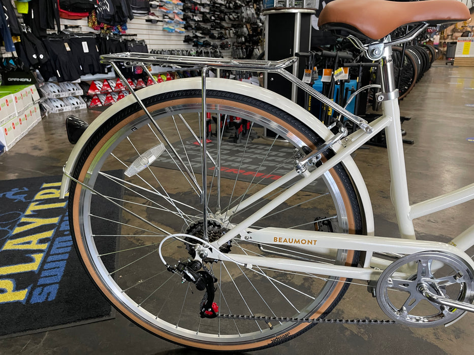 Retrospec Beaumont 7-Speed Step-Thru City Bike - Eggshell 2022