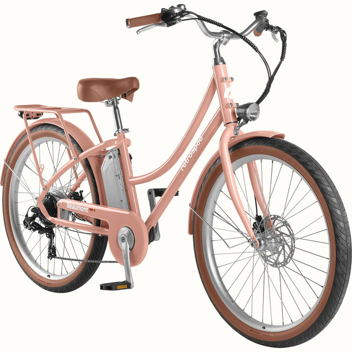 Retrospec Beaumont Rev 2 7-Speed City Bike Shimano Tourney E-Bike - Blush 2024