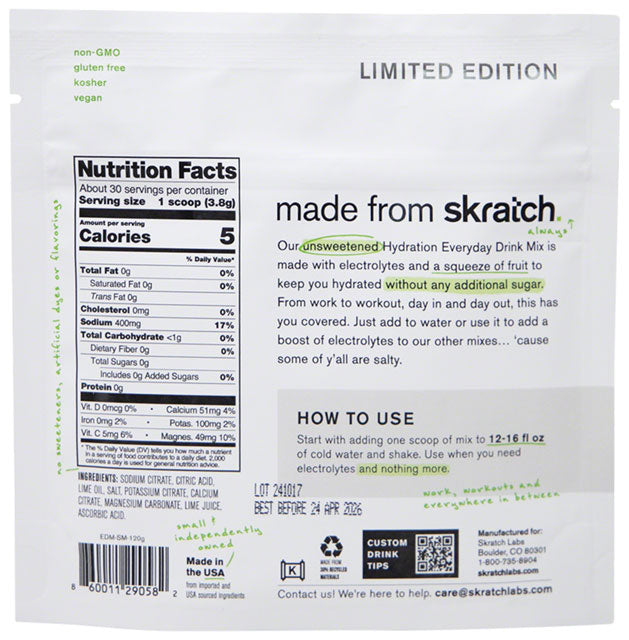 Skratch Labs Everday Drink Mix - Salted Margarita, 30-Serving Resealable Bag