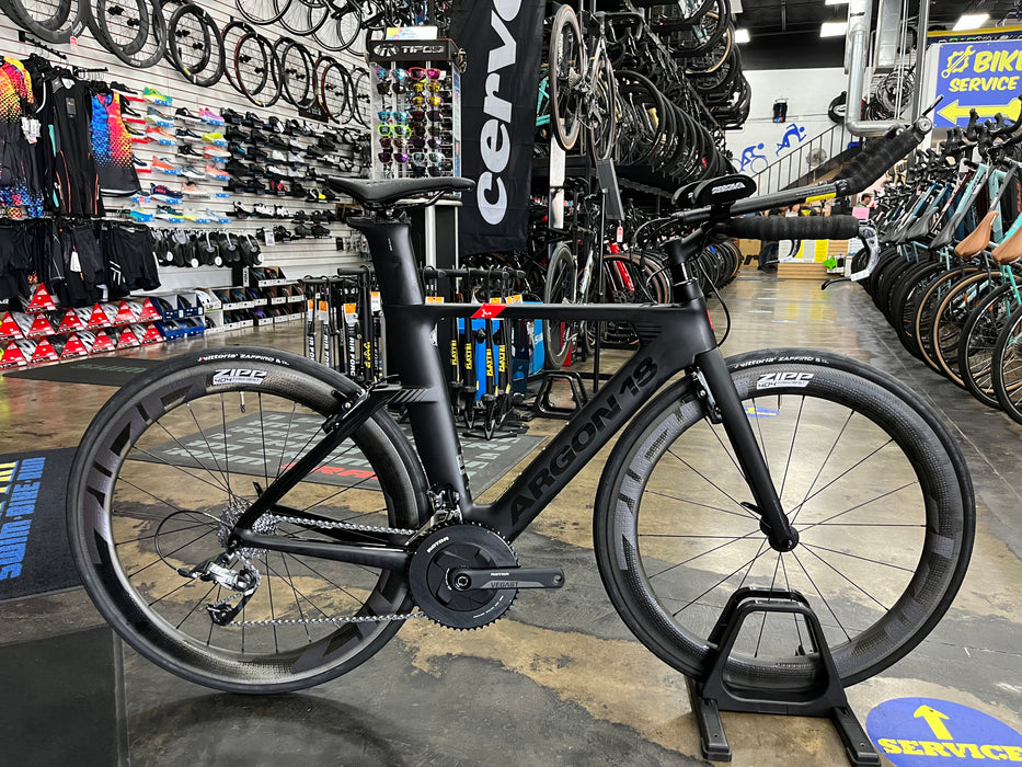 Argon 18 E-117 Tri SRAM Force 22 - ZIPP 404 Firecrest - Black/Black 2023