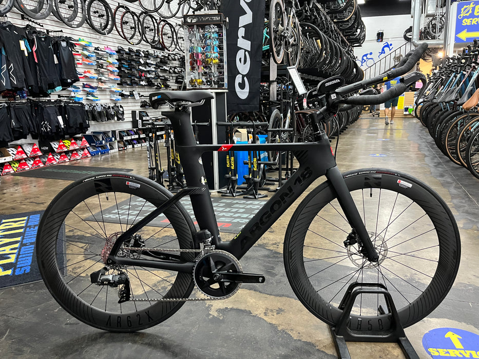 Argon 18 E-117 Disc SRAM Rival eTap AXS 2x w/Powermeter - Reynolds AR58/62X Wheels - Black 2023