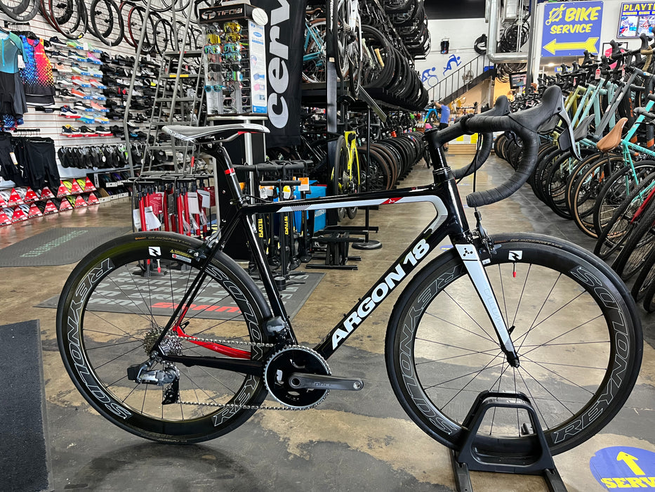 Argon 18 Gallium Pro Rim SRAM Force AXS - Reynolds AR58 Wheelset - Black/White 2019 DEMO