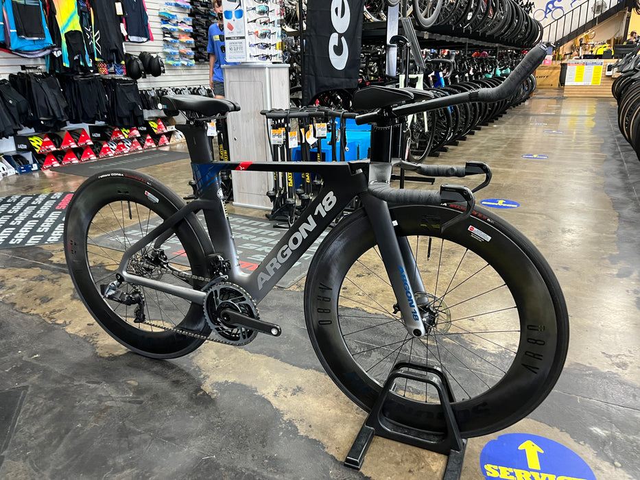 Argon 18 E-118 Tri+ SRAM Red eTap AXS w/Reynolds AR80 Wheels - Black 2023