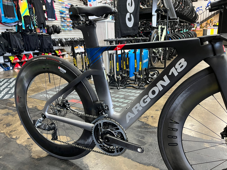 Argon 18 E-118 Tri+ SRAM Red eTap AXS w/Reynolds AR80 Wheels - Black 2023