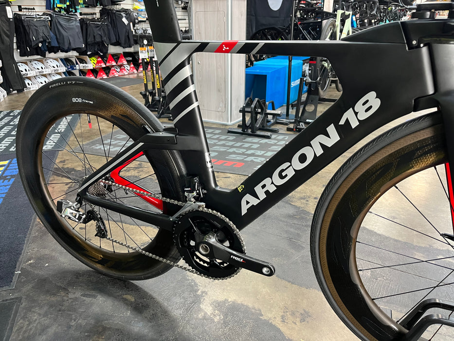 Argon 18 E-119 Tri+ SRAM Red eTap - Zipp 808 Firecrest Wheelset - Black 2022 DEMO