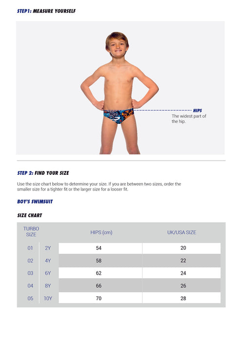 TURBO Boy's Water Polo Swim Suit Australia Draw