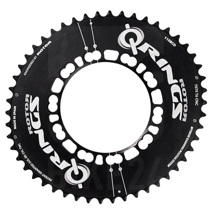 Rotor Q Ring 50AT Aero Chainring 50t 5-Bolt x 110mm Black