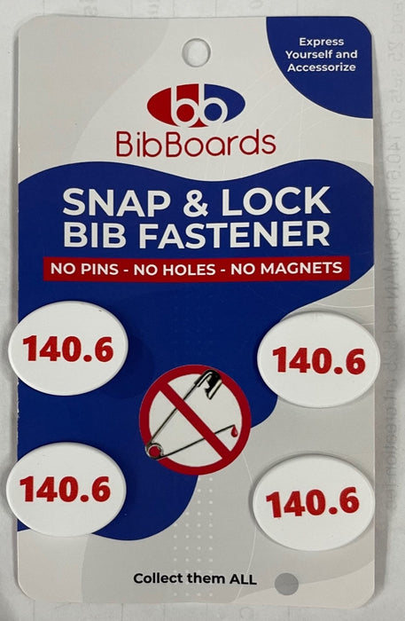 BibBoards Snap & Lock Race Number Bib Fastner 140.6 Red