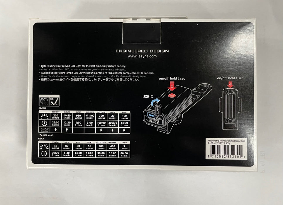 Lezyne Macro Drive 1400+ Strip Drive Pro 400+ Pair