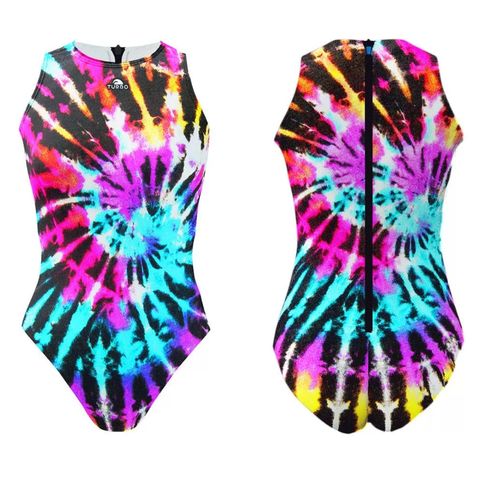 TURBO Girl's Water Polo Swimsuit Tie-Dye Rainbow