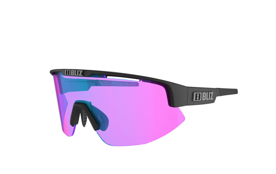 Bliz "Matrix Small" - Nordic Light Matte Black Frame / Begonia Violet with Blue Multi Lens