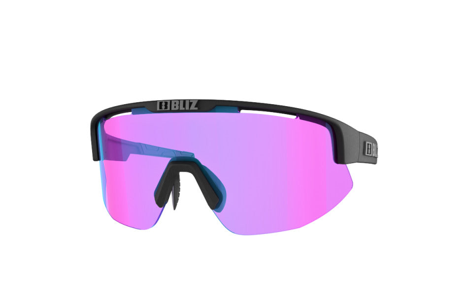 Bliz "Matrix" - Nordic Light Matte Black Frame / Begonia with Blue Multi Lens