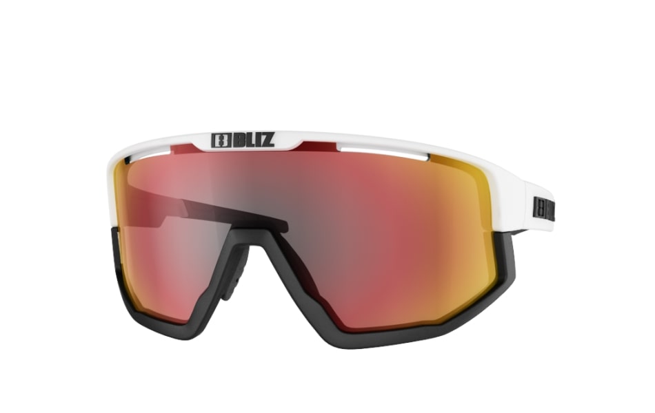 Bliz "Fusion" - Matte White Frame / Smoke with Red Multi Lens