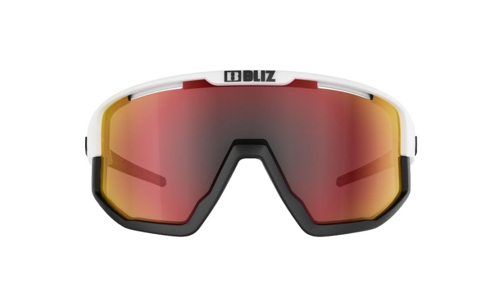 Bliz "Fusion" - Matte White Frame / Smoke with Red Multi Lens