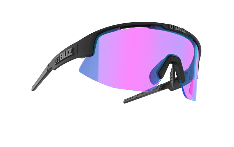 Bliz "Matrix Small" - Nordic Light Matte Black Frame / Begonia Violet with Blue Multi Lens