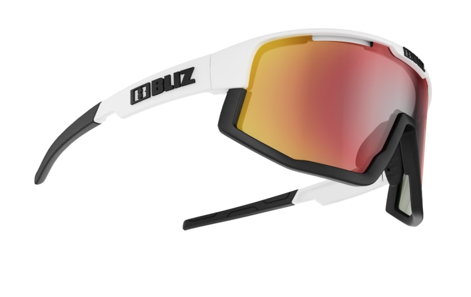 Bliz "Fusion" - Matte White Frame / Smoke with Red Multi Lens