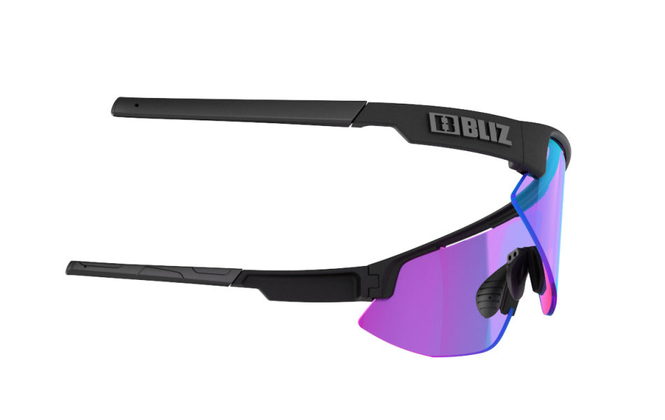 Bliz "Matrix Small" - Nordic Light Matte Black Frame / Begonia Violet with Blue Multi Lens