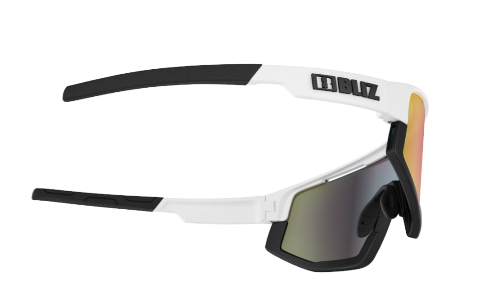 Bliz "Fusion" - Matte White Frame / Smoke with Red Multi Lens