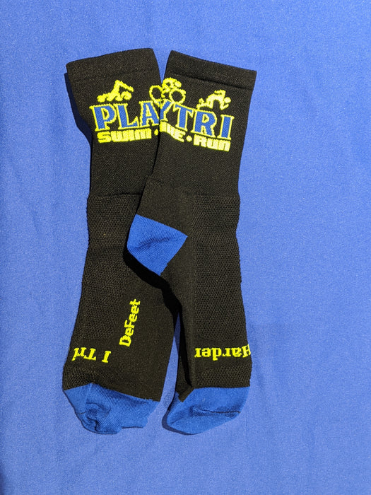 Playtri Swim-Bike-Run Aireator Socks, Black/ Blue