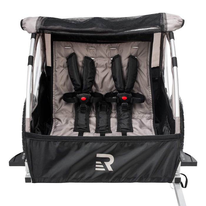 Retrospec Rover Double Passenger Children's Bike Trailer - Slate