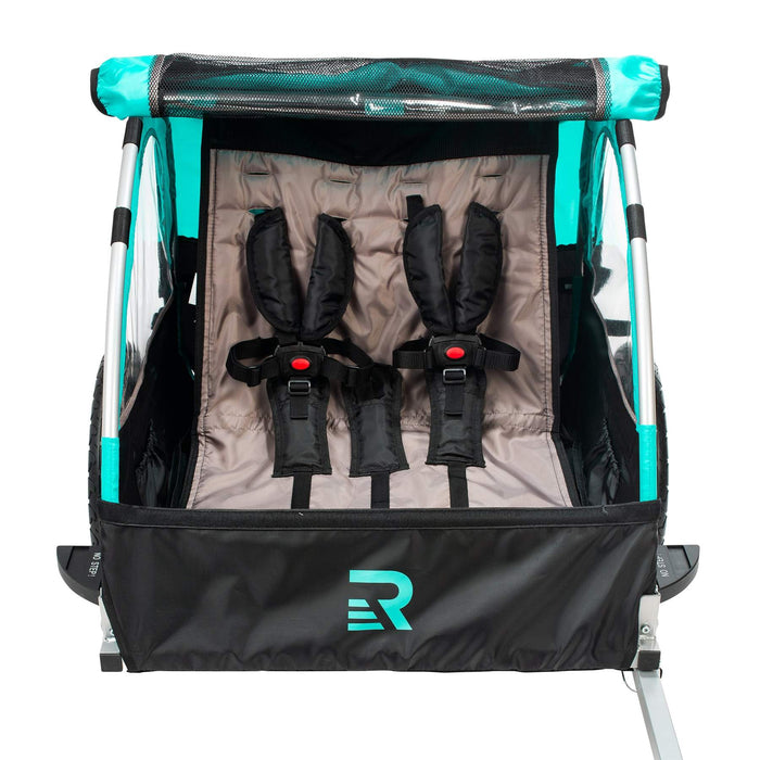 Retrospec Rover Double Passenger Children's Bike Trailer - Teal