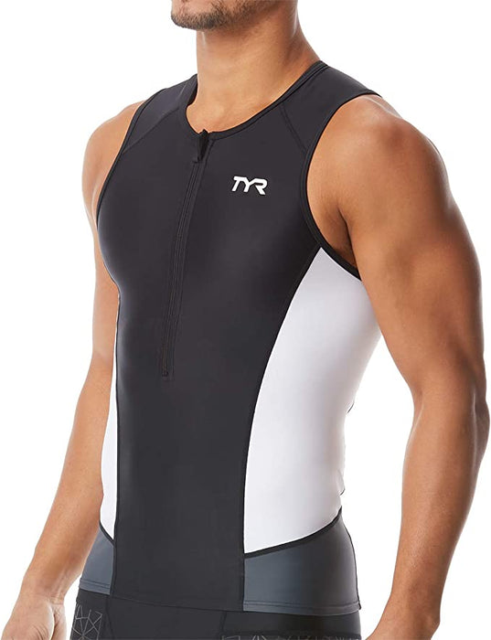 TYR Men's Comp Tri Singlet Black/White