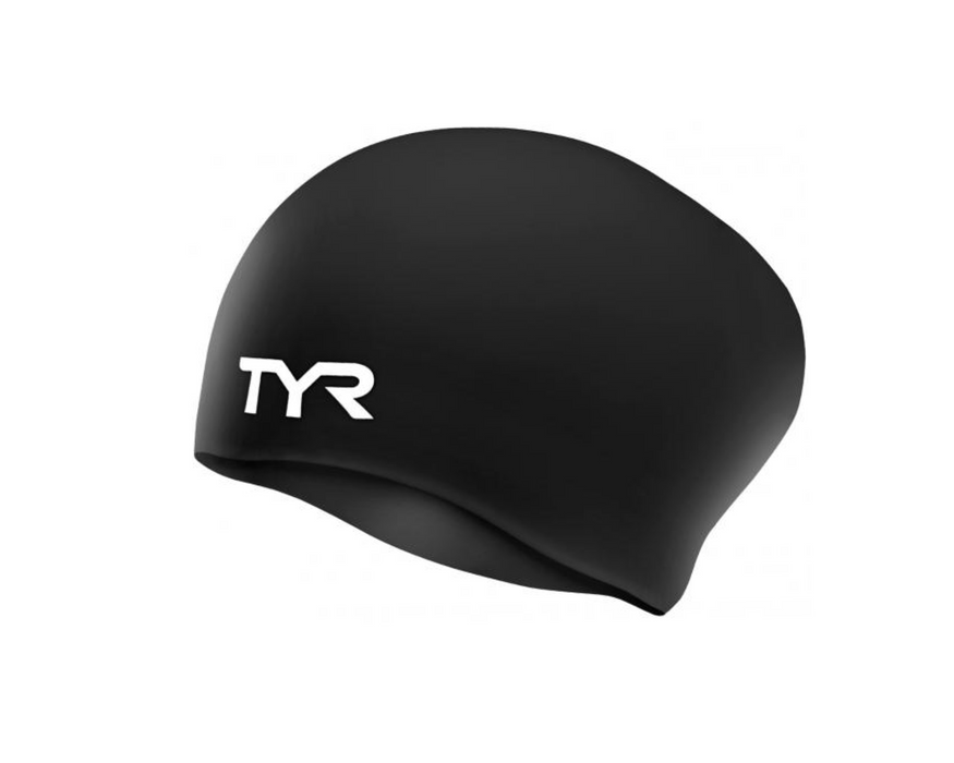 TYR Long Hair Wrinkle-Free Silicone Adult Swim Cap