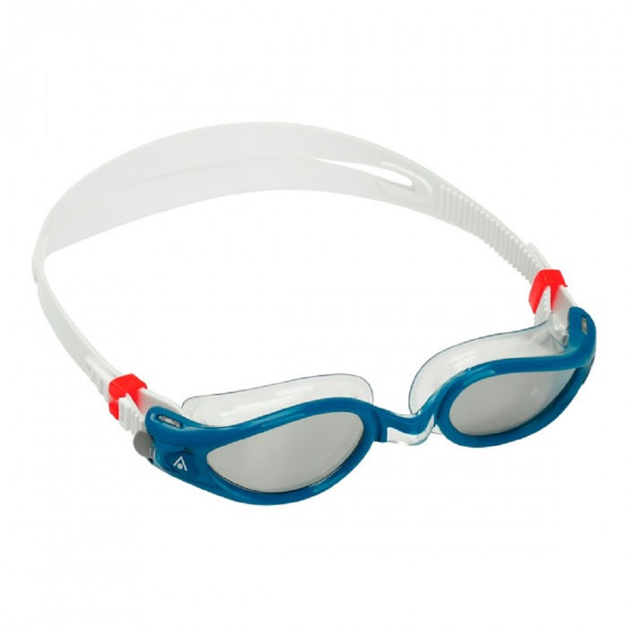 Aquasphere Kaiman Exo Swim Goggle-Petrol & Clear/Titanium Mirrored Lenses