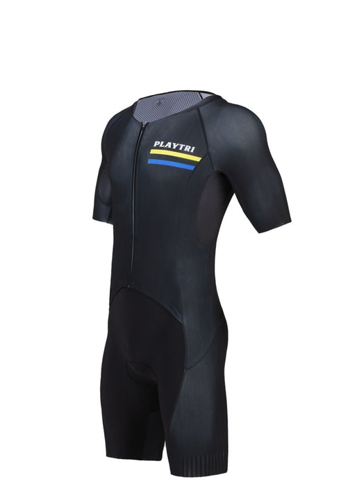 Playtri Men's Sleeved Tri Suit Black