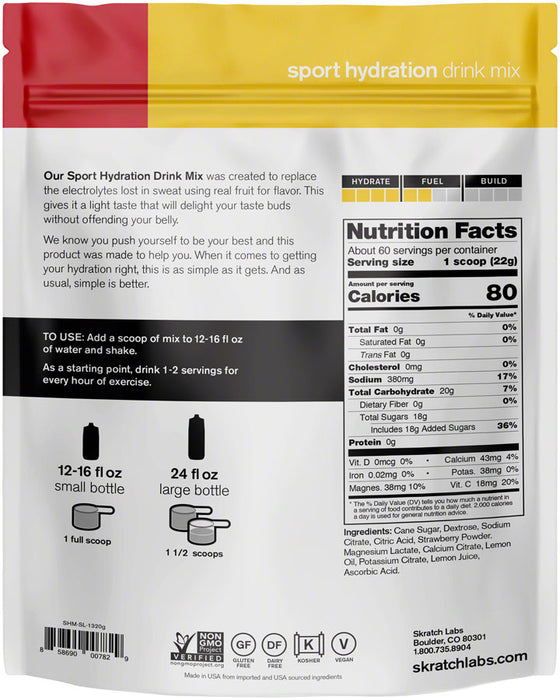 Skratch Labs Sport Hydration Mix 60 Servings - Strawberry Lemonade