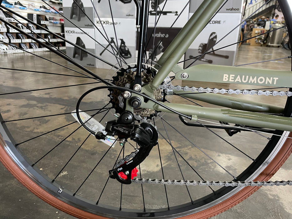 Retrospec Beaumont 7-Speed City Bike Shimano Tourney - Matte Olive Drab 2022