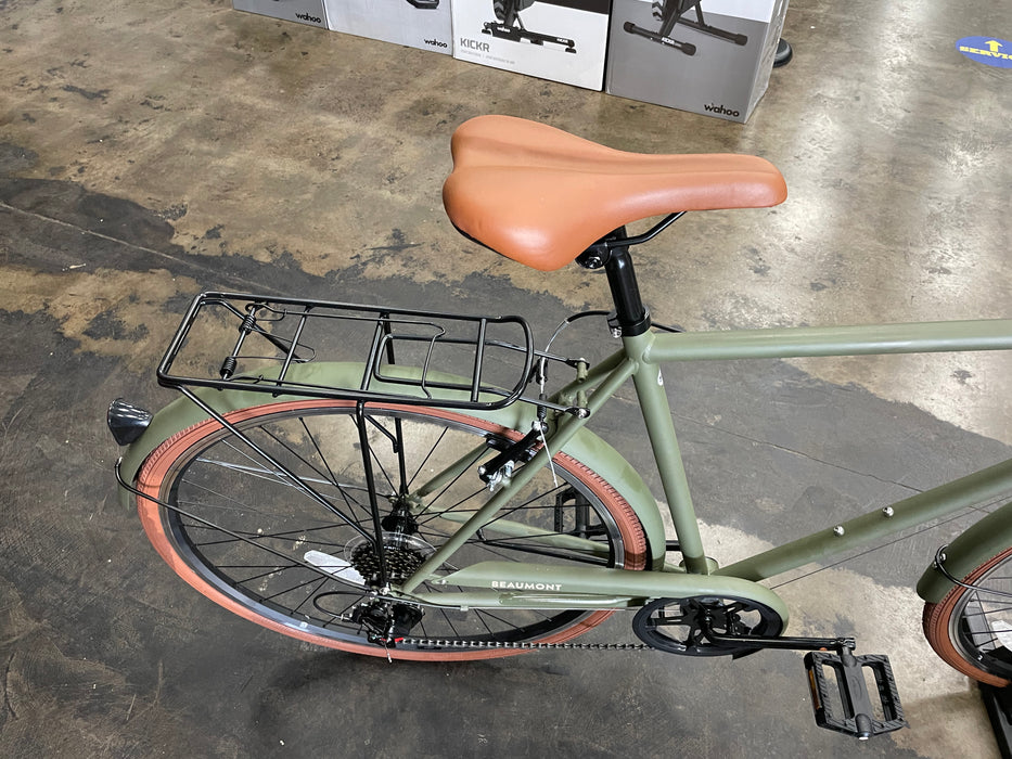 Retrospec Beaumont 7-Speed City Bike Shimano Tourney - Matte Olive Drab 2022