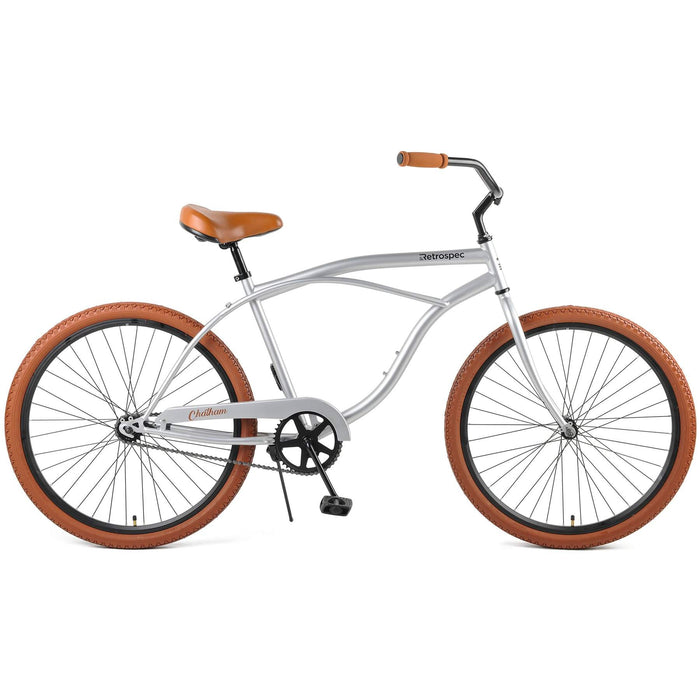 Retrospec Chatham Beach Cruiser 1-Speed 29" - Matte Silver/Cardinal 2021