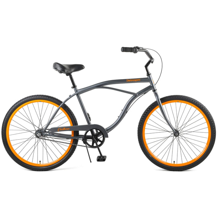 Retrospec Chatham Beach Cruiser 3-Speed 26" - Matte Graphite/Orange 2022