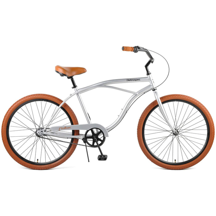 Retrospec Chatham Beach Cruiser 3-Speed 26" - Matte Silver/Cardinal 2022