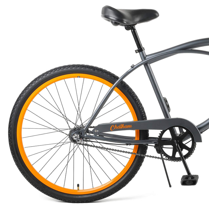 Retrospec Chatham Beach Cruiser 3-Speed 26" - Matte Graphite/Orange 2022