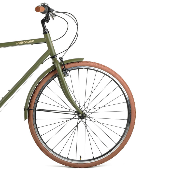 Retrospec Beaumont 7-Speed City Bike Shimano Tourney - Matte Olive Drab 2022