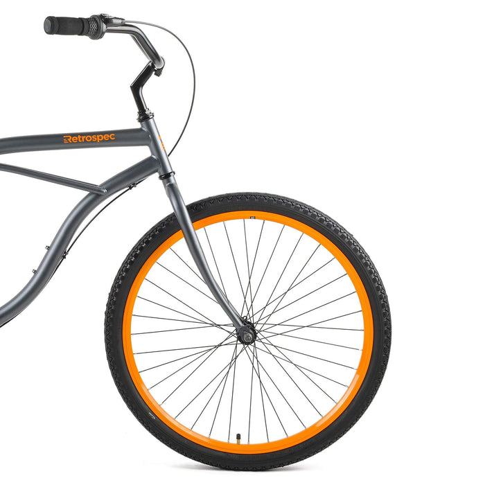 Retrospec Chatham Beach Cruiser 3-Speed 26" - Matte Graphite/Orange 2022