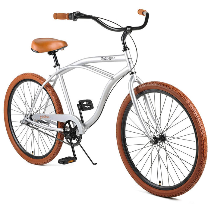 Retrospec Chatham Beach Cruiser 3-Speed 26" - Matte Silver/Cardinal 2022