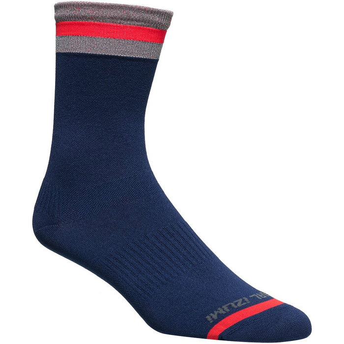 Pearl Izumi Flash Reflective Elite Socks-Navy/Screaming Red