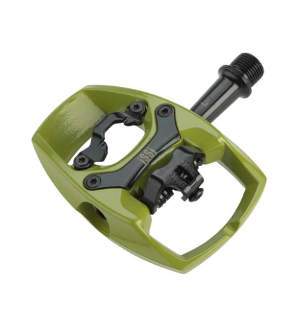 iSSi Flip II Dual-Sided Hybrid Bike Pedals - Army Green