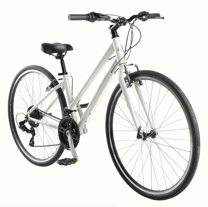 Retrospec Atlas Step-Thru Comfort Hybrid Bike Shimano Tourney - White 2022