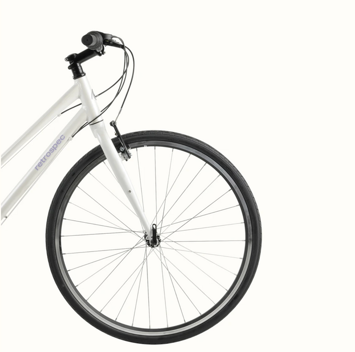 Retrospec Atlas Step-Thru Comfort Hybrid Bike Shimano Tourney - White 2022