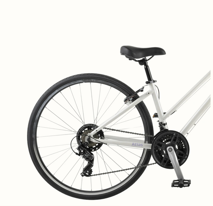 Retrospec Atlas Step-Thru Comfort Hybrid Bike Shimano Tourney - White 2022