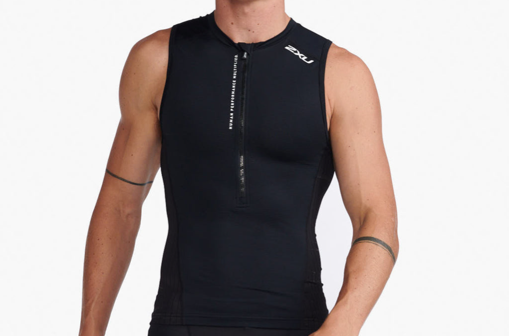 2XU Men's Aero Tri Singlet - Black/White