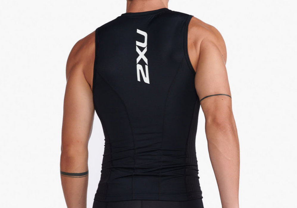 2XU Men's Aero Tri Singlet - Black/White